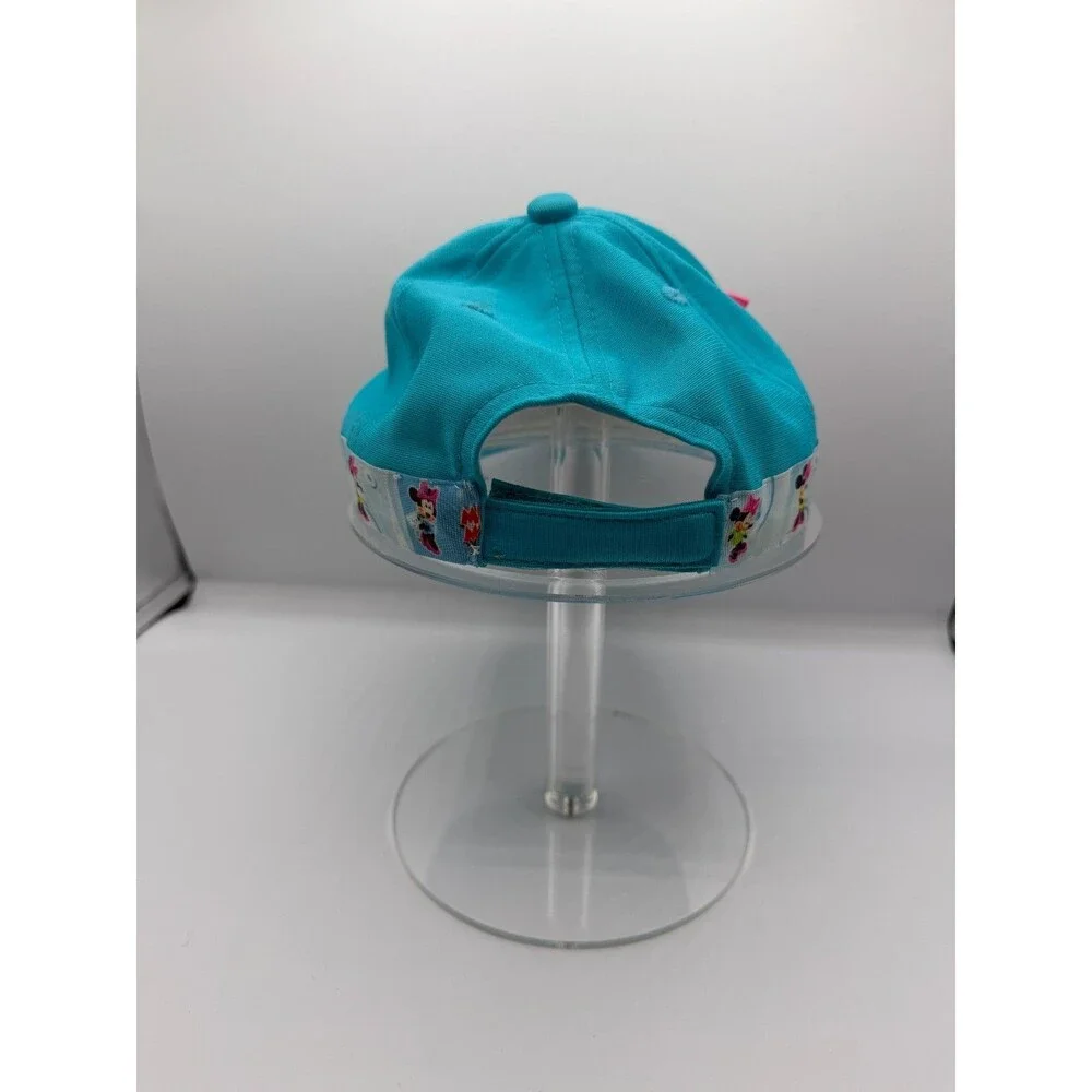 Minnie Mouse Girls Turquoise Baseball Cap Pink Ribbon Bow Adjustable Hat